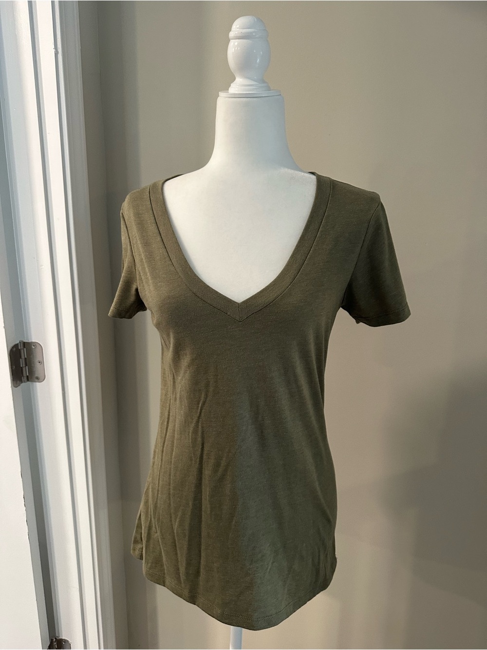 Next Level Apparel Olive V-Neck Short Sleeve Tee